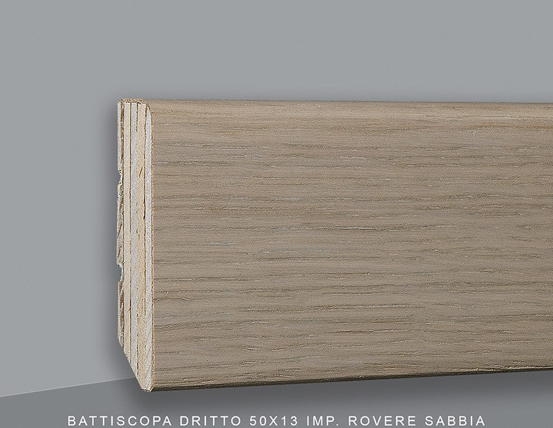 Battiscopa Squadrato Impiallacciato con finiture speciali